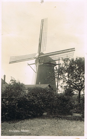 molen van Thijssen rijksweg 105 Malden ansichtkaart verstuurd in 1943