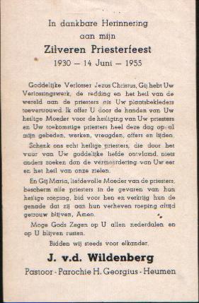 Pastoor Brekelmans was van15-4-1910 tot 2-5-1947 pastoor in Heumen bron Tinie Martens