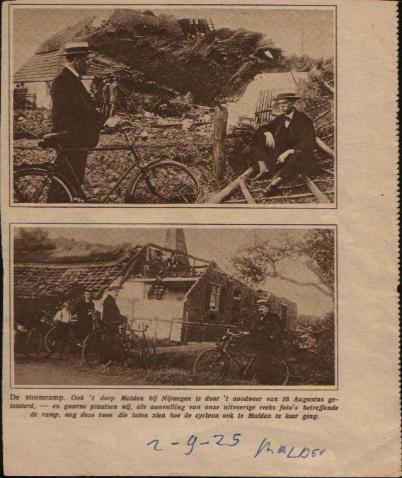 Malden 10-8-1925 stormramp broekkant staat nu het bejaardenhuis